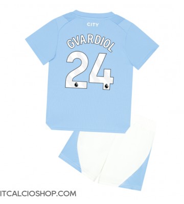 Manchester City Josko Gvardiol #24 Prima Maglia Bambino 2023-24 Manica Corta (+ Pantaloni corti)